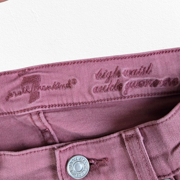 7 for all mankind Mauve Pink High Waisted Ankle Color Skinny 7FAM Jeans Size 26 - Picture 4 of 8